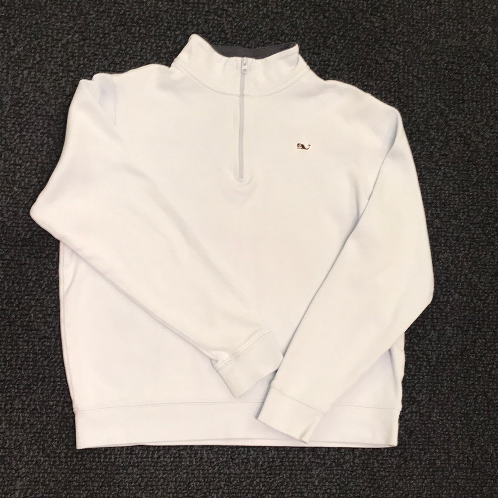 Boys Vineyard Vines Light Blue Knit Half Zip